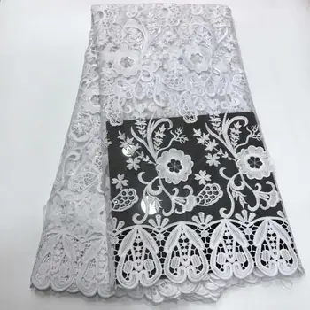 Latest white African Dry Lace Fabrics 2020 High Quality French Mesh Lace Fabric With Sequins For Nigerian Party Wedding Sew 
Latest white African Dry Lace Fabrics 2020 High Quality French Mesh Lace Fabric With Sequins For Nigerian Party Wedding Sew