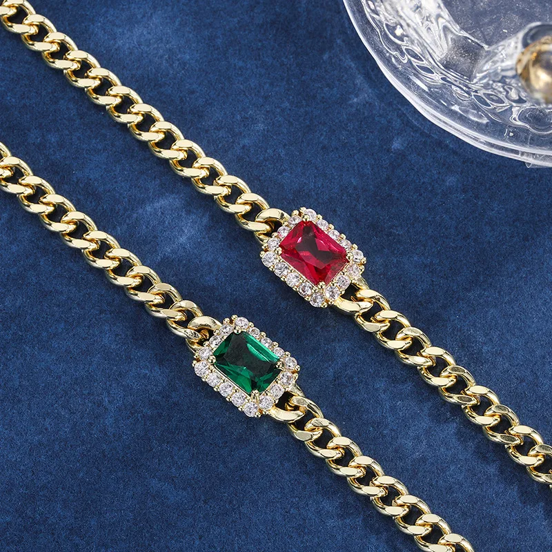 Funmode Hip Hop Green Red Cubic Zircon Link Chain Gold Color Women Bracelets pulseras mujer Wholesale FB156
Funmode Hip Hop Green Red Cubic Zircon Link Chain Gold Color Women Bracelets pulseras mujer Wholesale FB156