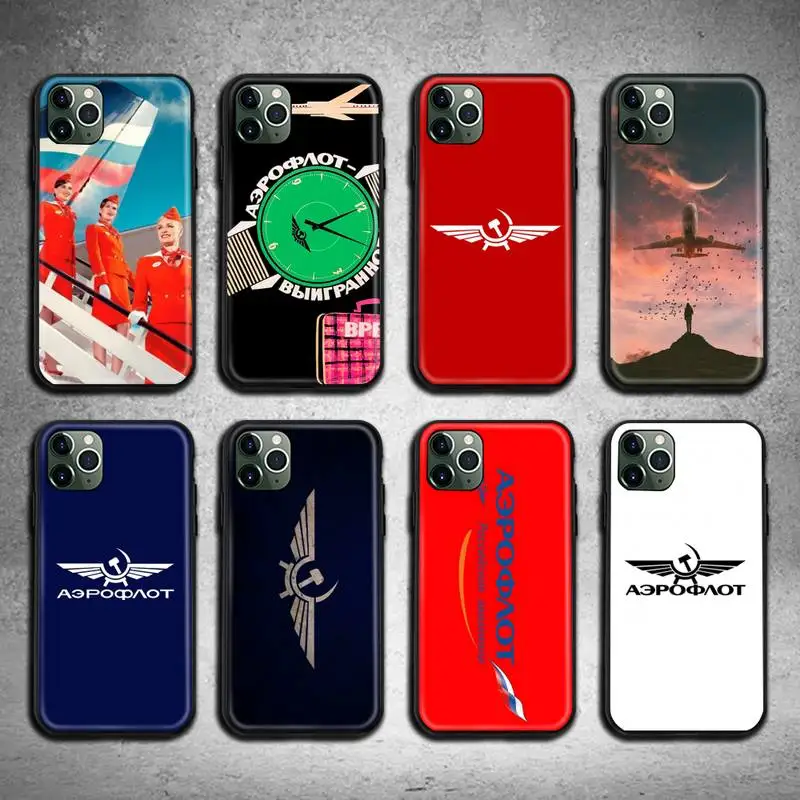 Чехол для iphone 12 pro max 11 XS MAX 8 7 6 6S Plus X 5S SE 2020 XR с логотипом Aeroflot | Мобильные телефоны и