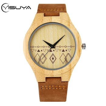 YISUYA Bamboo Wood Men's Watch Unique Geometry Pattern Rhombus Display Wooden Clock Male Quartz Wristwatch Timepiece reloj 2020
YISUYA Bamboo Wood Men's Watch Unique Geometry Pattern Rhombus Display Wooden Clock Male Quartz Wristwatch Timepiece reloj 2020