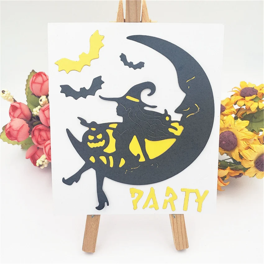 Metal Cutting Dies For Scrapbooking Halloween Moon Witch Decor Craft Frame Stencil Moon Bat Witch Embossing Album Handmade Model
Metal Cutting Dies For Scrapbooking Halloween Moon Witch Decor Craft Frame Stencil Moon Bat Witch Embossing Album Handmade Model