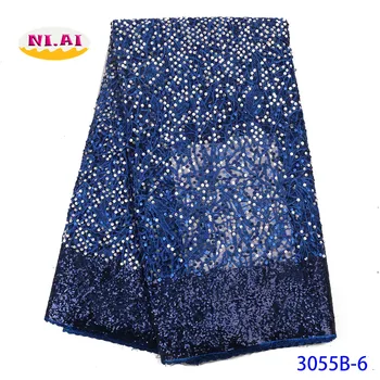 Organza Lace In Switzerland African Lace Fabric 2020 High Quality Lace Sequins Blue Nigerian Wedding Lace Fabric 5yard NA3055B-4 
Organza Lace In Switzerland African Lace Fabric 2020 High Quality Lace Sequins Blue Nigerian Wedding Lace Fabric 5yard NA3055B-4