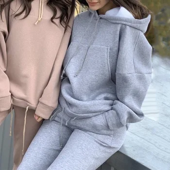 Autumn Hooded Sweatshirt Long Pants Sets Women Solid Drawstring Hoodies High Waist Pant Solid Ladies Set Female Sport Streetwear
Autumn Hooded Sweatshirt Long Pants Sets Women Solid Drawstring Hoodies High Waist Pant Solid Ladies Set Female Sport Streetwear