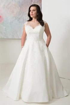 Sheer A-Line Wedding Dresses Slim Natural Waist Bridal Gowns Plus Size 2020 Modest Spring Women Wedding Dress Custom Online 
Sheer A-Line Wedding Dresses Slim Natural Waist Bridal Gowns Plus Size 2020 Modest Spring Women Wedding Dress Custom Online