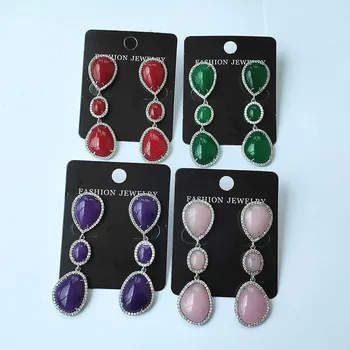 1/4 Pairs Fashion Jewelry Micro pave CZ Natural Stone Water Drop Earrings Gem stone Charm Women dangle Earring gift ER1023 
1/4 Pairs Fashion Jewelry Micro pave CZ Natural Stone Water Drop Earrings Gem stone Charm Women dangle Earring gift ER1023