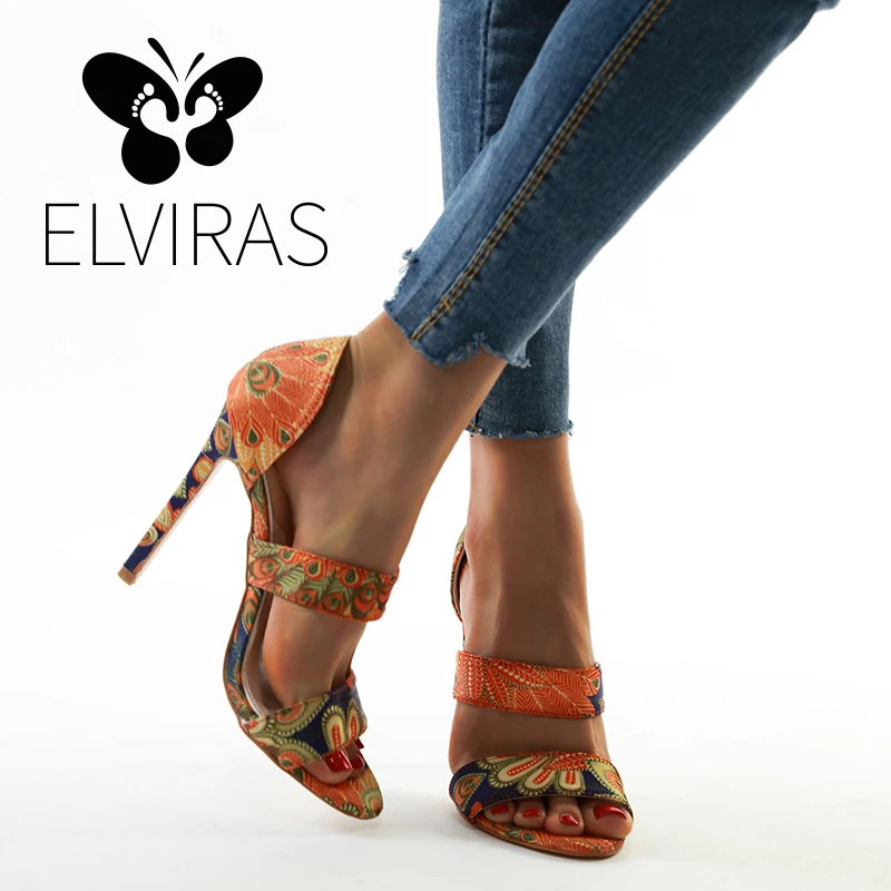 ELVIRAS 2020 Peacock Print Women Fashion Heel Sandals Pointed Women High Heels Buckle Strap Female zapatos de mujer Party shoes
ELVIRAS 2020 Peacock Print Women Fashion Heel Sandals Pointed Women High Heels Buckle Strap Female zapatos de mujer Party shoes