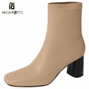 Prova Perfetto Concise Square Toe Botas De Mujer Mid Heel Solid Color Elasticity Zapatos De Mujer High Quality Sexy Short Boots
Prova Perfetto Concise Square Toe Botas De Mujer Mid Heel Solid Color Elasticity Zapatos De Mujer High Quality Sexy Short Boots
