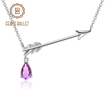 GEM'S BALLET 925 sterling silver natural amethyst arrow drop type pendant chain necklace ladies high jewelry 
GEM'S BALLET 925 sterling silver natural amethyst arrow drop type pendant chain necklace ladies high jewelry