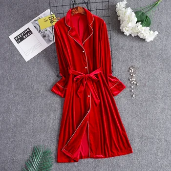 Casual Women Sleep Shirt Nightdress With Belt Velour Nightgown Sleepwear Kimono Robe Lounge Nightshirt Homewear Bathrobe Gown
Casual Women Sleep Shirt Nightdress With Belt Velour Nightgown Sleepwear Kimono Robe Lounge Nightshirt Homewear Bathrobe Gown