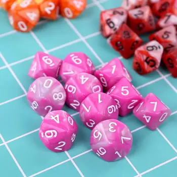 10pcs/set 10 Sided D10 Polyhedral Dices Numbers Dials Desktop Table Board Game N0HA
10pcs/set 10 Sided D10 Polyhedral Dices Numbers Dials Desktop Table Board Game N0HA