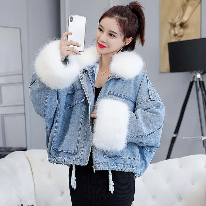 Fur Collar Patchwork Coat Warm Thick 2020 Winter Denim Jacket Women Soft Fur Liner Jean Jacket Outwear Plus Size Loose Jean Coat
Fur Collar Patchwork Coat Warm Thick 2020 Winter Denim Jacket Women Soft Fur Liner Jean Jacket Outwear Plus Size Loose Jean Coat
