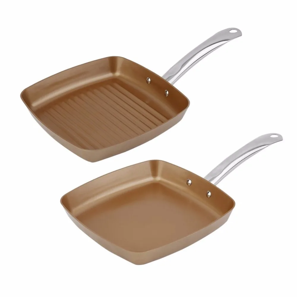 2pcs Copper Coating Bottom Frying Pans Non-Stick Square Grill Pan Multifunction Cookware Set Kitchen Cooking Tools
2pcs Copper Coating Bottom Frying Pans Non-Stick Square Grill Pan Multifunction Cookware Set Kitchen Cooking Tools