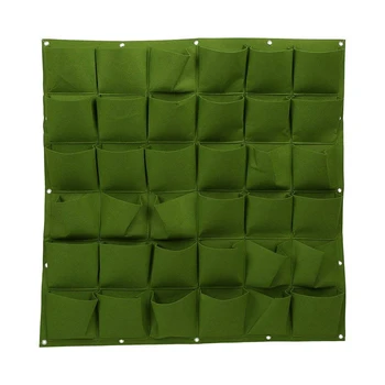 36 Pocket Planting Bags Wall Hanging Gardening Flower Pots Outdoor Indoor Vertical Green Planting Bags (Green) 
36 Pocket Planting Bags Wall Hanging Gardening Flower Pots Outdoor Indoor Vertical Green Planting Bags (Green)