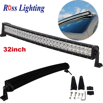 

1x 180W 32inch Curved LED Light Bar For Truck Offroad 4x4 Truck SUV 4WD Boat Crane Pickup Car Roof Driving Lamp Combo LED Bar