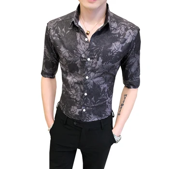 2020 Hawaii Shirts Men Summer Designer Print Casual British style Slim Fit Half Sleeve Shirts Dress Korean Streetwear Social Top
2020 Hawaii Shirts Men Summer Designer Print Casual British style Slim Fit Half Sleeve Shirts Dress Korean Streetwear Social Top