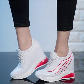 Lace Up Punk Trainers Women Genuine Leather Wedges High Heel Walking Ankle Boots Female Round Toe Platform Pumps Casual Shoes 
Lace Up Punk Trainers Women Genuine Leather Wedges High Heel Walking Ankle Boots Female Round Toe Platform Pumps Casual Shoes