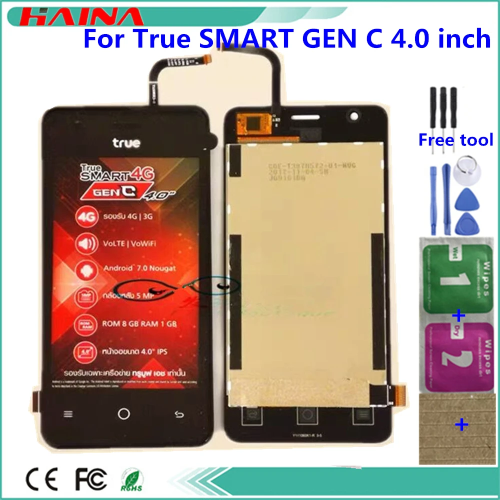 4.0 inch For True SMART GEN C 4.0 LCD Display Touch Screen Sensor Assembly Black + Tools & Tape
4.0 inch For True SMART GEN C 4.0 LCD Display Touch Screen Sensor Assembly Black + Tools & Tape