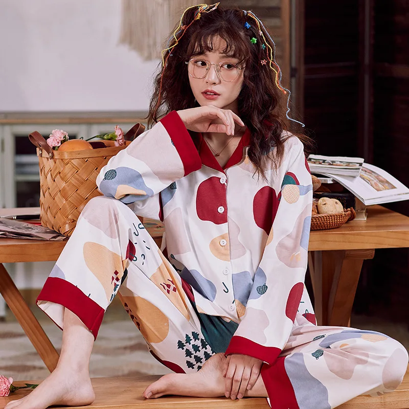 201911 # Color Graffiti Ht Cardigan Long Sleeve Sweet Pajamas Homewear Set Plus-sized
201911 # Color Graffiti Ht Cardigan Long Sleeve Sweet Pajamas Homewear Set Plus-sized