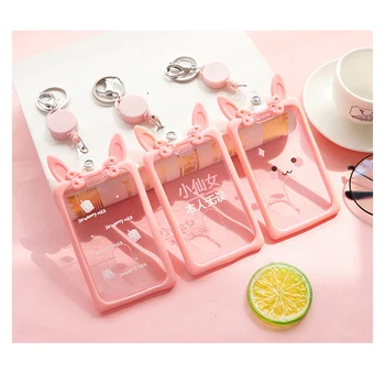 ID Card Pass Cover Keychain Women Badge Card Case New Cute Ear Silicone Transparent Retractable Card Holder Girl Student Clear
ID Card Pass Cover Keychain Women Badge Card Case New Cute Ear Silicone Transparent Retractable Card Holder Girl Student Clear