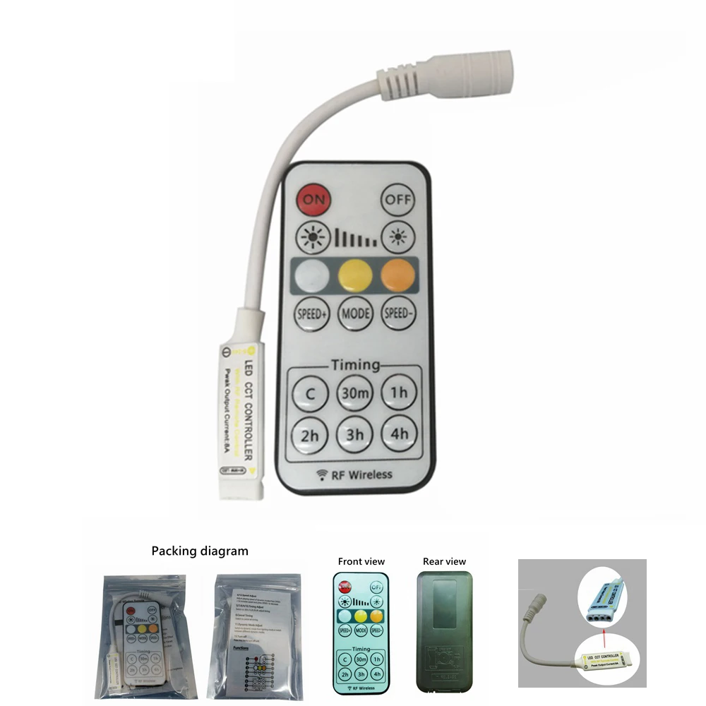 16Keys RF CCT Remote Controller Wireless For 5050 2835 WW CW Led Strip With Timmer Function Timing Adjust DC5-24V
16Keys RF CCT Remote Controller Wireless For 5050 2835 WW CW Led Strip With Timmer Function Timing Adjust DC5-24V