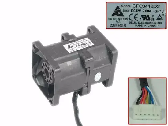 Охлаждающий вентилятор для сервера Delta Electronics GFC0412DS SP13, 12 В постоянного тока, 2,80 А, 8 проводов, 40x40x56 мм
Охлаждающий вентилятор для сервера Delta Electronics GFC0412DS SP13, 12 В постоянного тока, 2,80 А, 8 проводов, 40x40x56 мм
