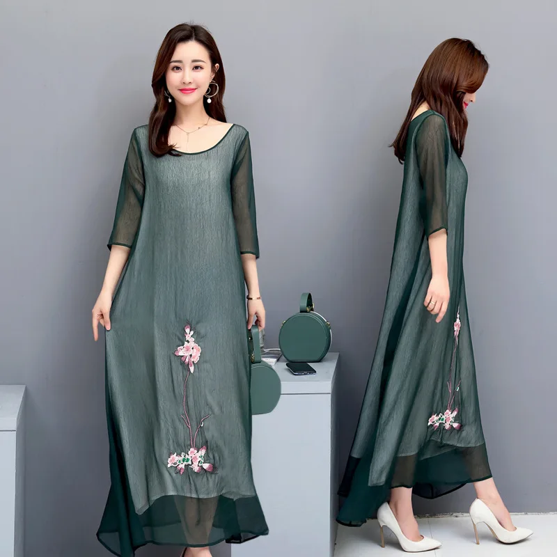2019 Summer New Style Retro Loose-Fit Embroidered Mock Two-Piece Elegant Dress Women's Swinging Skirt
2019 Summer New Style Retro Loose-Fit Embroidered Mock Two-Piece Elegant Dress Women's Swinging Skirt