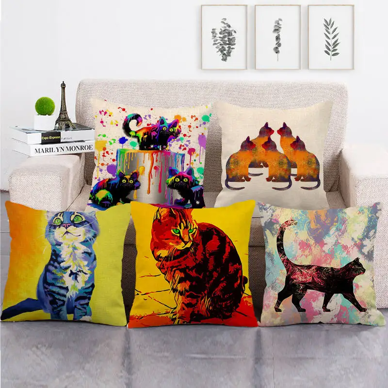 45cm*45cm paiting cats design high quantity cushion cover linen/cotton sofa pillow cover decorative pillow case
45cm*45cm paiting cats design high quantity cushion cover linen/cotton sofa pillow cover decorative pillow case