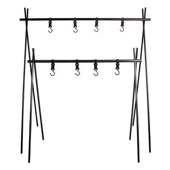 Outdoor Cookware Hanging Rack Triangular Pot Pan Camping Light Tools Hanging 8kg Bearing Weight Campsite Storage Rack with Hooks
Outdoor Cookware Hanging Rack Triangular Pot Pan Camping Light Tools Hanging 8kg Bearing Weight Campsite Storage Rack with Hooks