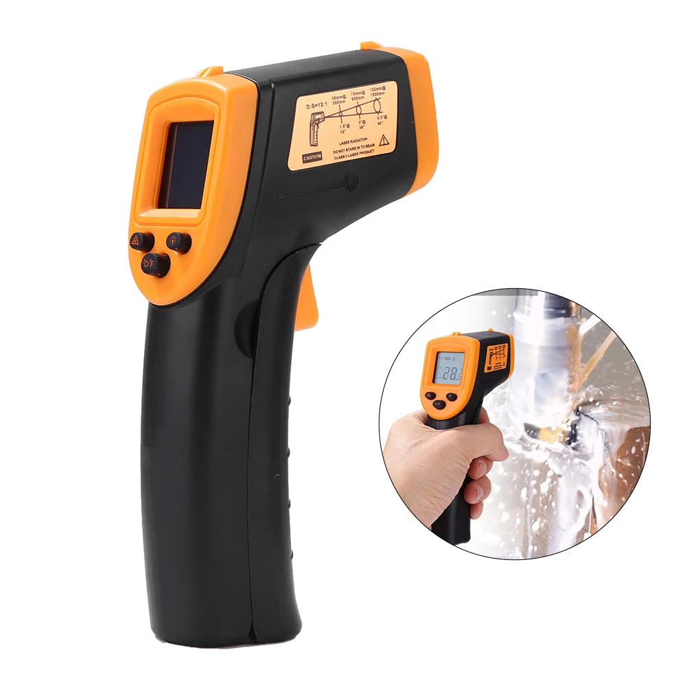 Non-Contact Laser LCD Display IR Infrared Digital C/F Selection Surface Thermometer Pyrometer Imager Portable Termometro
Non-Contact Laser LCD Display IR Infrared Digital C/F Selection Surface Thermometer Pyrometer Imager Portable Termometro