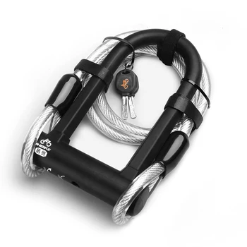 Bike U Lock Cable lock Steel Duty Anti-shear Steel Bicycle Lock Combination with Shackle Flex Cable Lock and Mounting Bracket
Bike U Lock Cable lock Steel Duty Anti-shear Steel Bicycle Lock Combination with Shackle Flex Cable Lock and Mounting Bracket