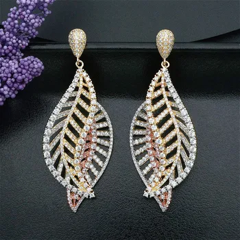 ModemAngel Luxury Special Luxury Leaves Cubic Zircons Three Color Dubai Women Engagement Bridal Wedding Party Earrings Jewelry
ModemAngel Luxury Special Luxury Leaves Cubic Zircons Three Color Dubai Women Engagement Bridal Wedding Party Earrings Jewelry