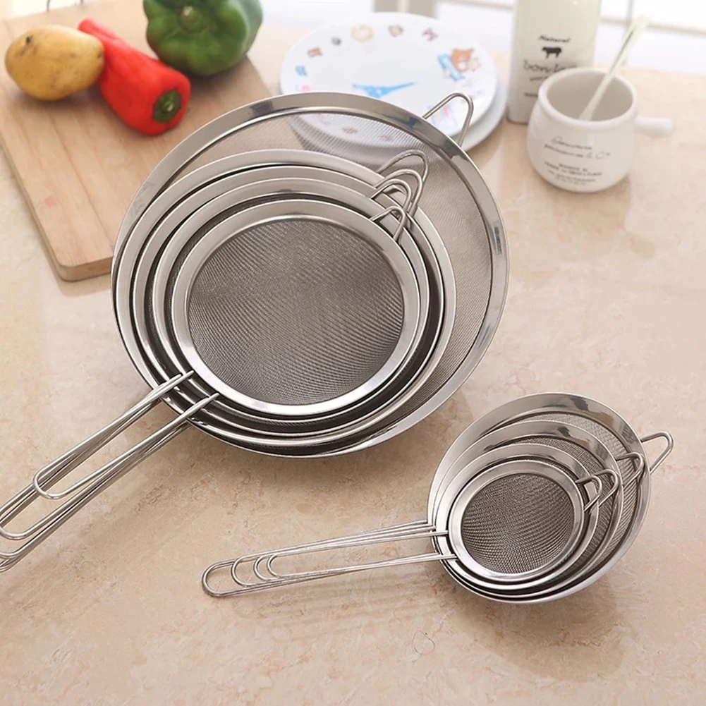 Fast delivery New Stainless Steel Fine Wire Mesh Oil Skimmer Strainer Flour Sifter Sieve Colander kitchen accessories tool gift
Fast delivery New Stainless Steel Fine Wire Mesh Oil Skimmer Strainer Flour Sifter Sieve Colander kitchen accessories tool gift