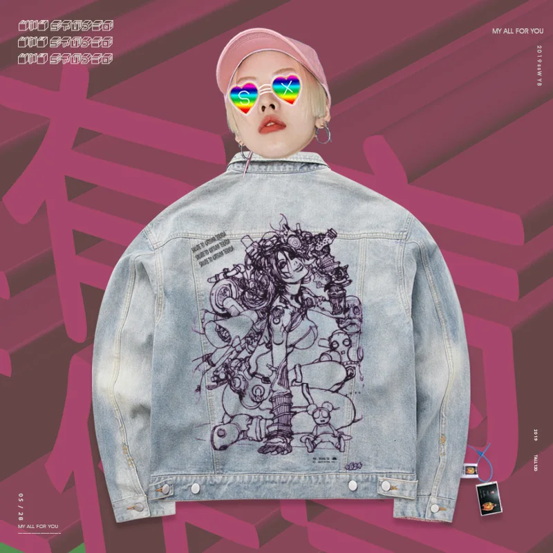 Loose Coat high street destruction jacket oversize dark Hip-hop bad mood print Cowboy Other Jacket Male
Loose Coat high street destruction jacket oversize dark Hip-hop bad mood print Cowboy Other Jacket Male