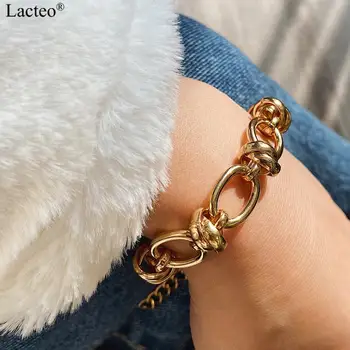Lacteo Punk Gold Color Twist Chain Charm Bracelet Statement Jewelry 2020 for Women Exaggerated Round Cross Chain Dangle Bracelet
Lacteo Punk Gold Color Twist Chain Charm Bracelet Statement Jewelry 2020 for Women Exaggerated Round Cross Chain Dangle Bracelet