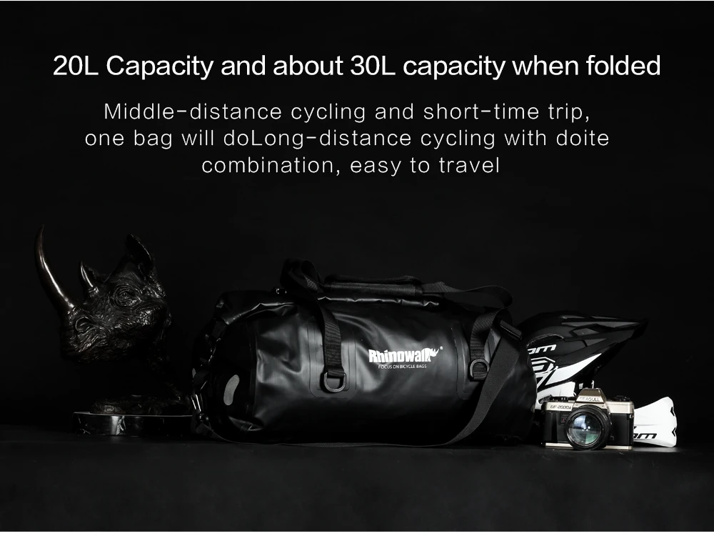 Rhinowalk Bicycle Luggage Bags 20L Full Waterproof for Road Bike Rear Rack Trunk Cycling Saddle Storage Pannier Multi Travel Bag (5)