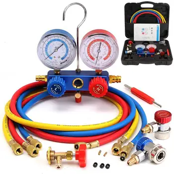 R134A HVAC A/C Refrigeration Kit Manifold Gauge Set R22 R12 R134A Auto Refrigerant H/L Car Conditioning Rep Tool Gauge
R134A HVAC A/C Refrigeration Kit Manifold Gauge Set R22 R12 R134A Auto Refrigerant H/L Car Conditioning Rep Tool Gauge