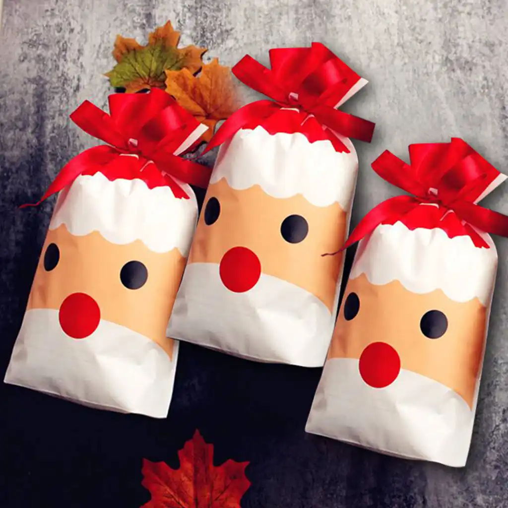 50pcs christmas drawstring gift bag santa claus elk 23.