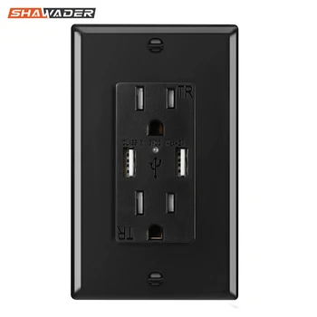 US Wall Outlets Electrical Plates Power Sockets with USB Fast Charger 5V/4.2A Tamper Resistant Shutters LED Indicator UL Listed
US Wall Outlets Electrical Plates Power Sockets with USB Fast Charger 5V/4.2A Tamper Resistant Shutters LED Indicator UL Listed