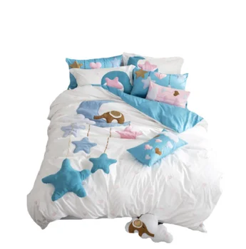 Korean cartoon four-piece cotton simple star patch quilt cover
Korean cartoon four-piece cotton simple star patch quilt cover