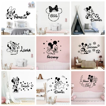 14 kinds Disney Custom Name Mickey Minnie Mouse Wall Sticker Decor For Nursery Kids Room Decoration Russian wall decal stickers 
14 kinds Disney Custom Name Mickey Minnie Mouse Wall Sticker Decor For Nursery Kids Room Decoration Russian wall decal stickers