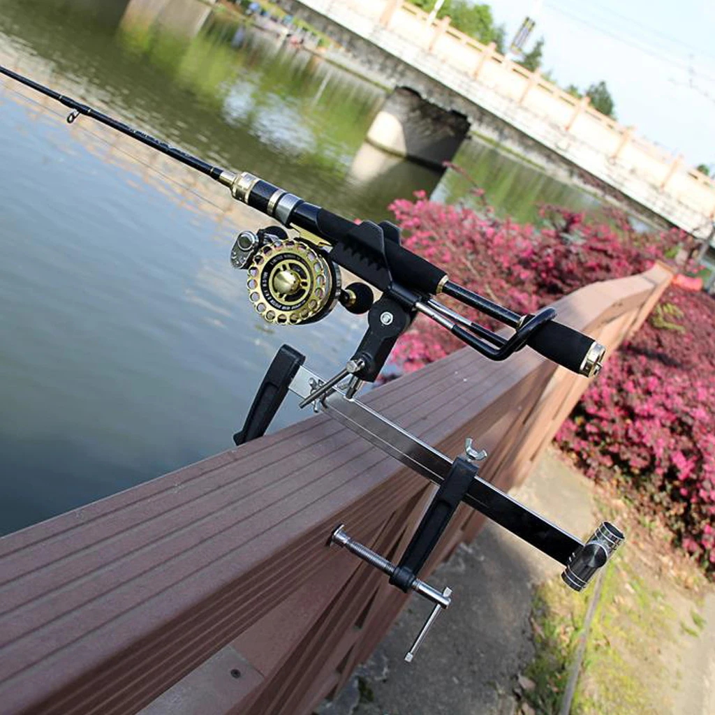 360 Degree Rotatable Adjustable Rod Rack Clamp on Fishing Rod Holder Pole Bracket Fishing Tackle 360 Degree Rotatable Adjustable Rod Rack Clamp on Fishing Rod Holder Pole Bracket Fishing Tackle