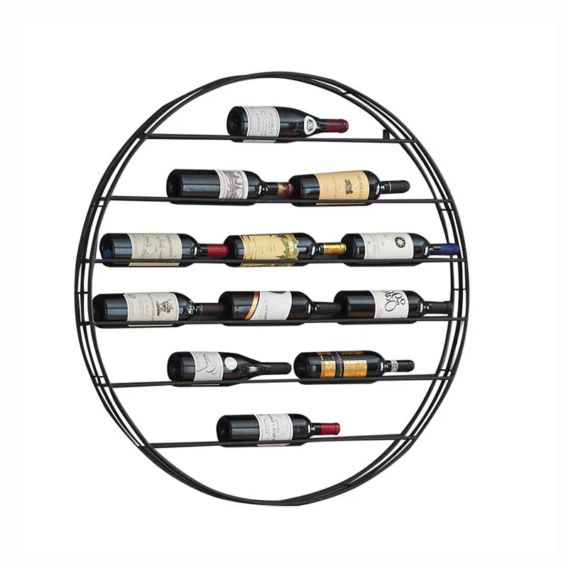 

European Wine Rack Wall Hanging Wrought Iron Wine Rack Cafe Bar Wall Creative Restaurant Wine Display Stand Wine Cabinet