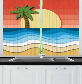 Beach Kitchen Curtains Computer Graphics Composition of a Tropical Landscape and a Tree on The Horizon Window Drapes
Beach Kitchen Curtains Computer Graphics Composition of a Tropical Landscape and a Tree on The Horizon Window Drapes