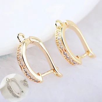 4PCS 20x11MM 24K Gold Color Brass with Zircon Round Earrings Hoop Earring Clip High Quality DIY Jewelry Making Findings
4PCS 20x11MM 24K Gold Color Brass with Zircon Round Earrings Hoop Earring Clip High Quality DIY Jewelry Making Findings