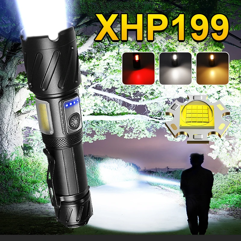 Лучшая Светодиодная лампа XHP199 высокой мощности мощный яркий фонарь