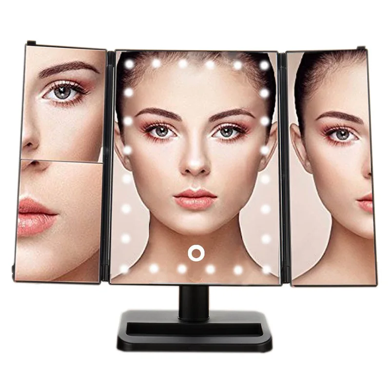 LED Three Fold with Amplifier 2 Times 3 Times LED Mirror Lamp Hairdressing Mirror Makeup Mirror LED Dressing Mirror
LED Three Fold with Amplifier 2 Times 3 Times LED Mirror Lamp Hairdressing Mirror Makeup Mirror LED Dressing Mirror