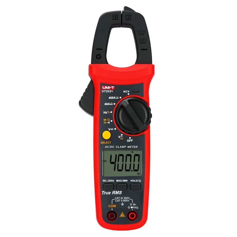 UNI-T UT203+ 400A digital clamp meter Ture RMS MAX/MIN AC DC Current Voltage Capacitance Resistance Tester
UNI-T UT203+ 400A digital clamp meter Ture RMS MAX/MIN AC DC Current Voltage Capacitance Resistance Tester