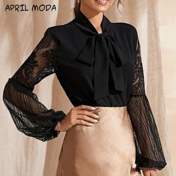 Vintage Mesh Yarn Chiffon Shirt Casual Fashion Solid Color Stitching Scarf Collar Straight Sleeve Stitching Long Sleeve Shirts
Vintage Mesh Yarn Chiffon Shirt Casual Fashion Solid Color Stitching Scarf Collar Straight Sleeve Stitching Long Sleeve Shirts