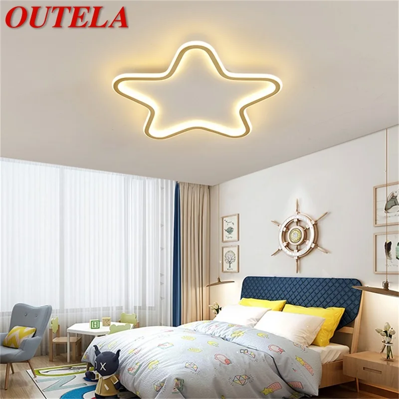 

OUTELA Ceiling Lights Gold Ultrathin Fixtures Contemporary Simple Lamps LED Star Home For Living Dinning Room