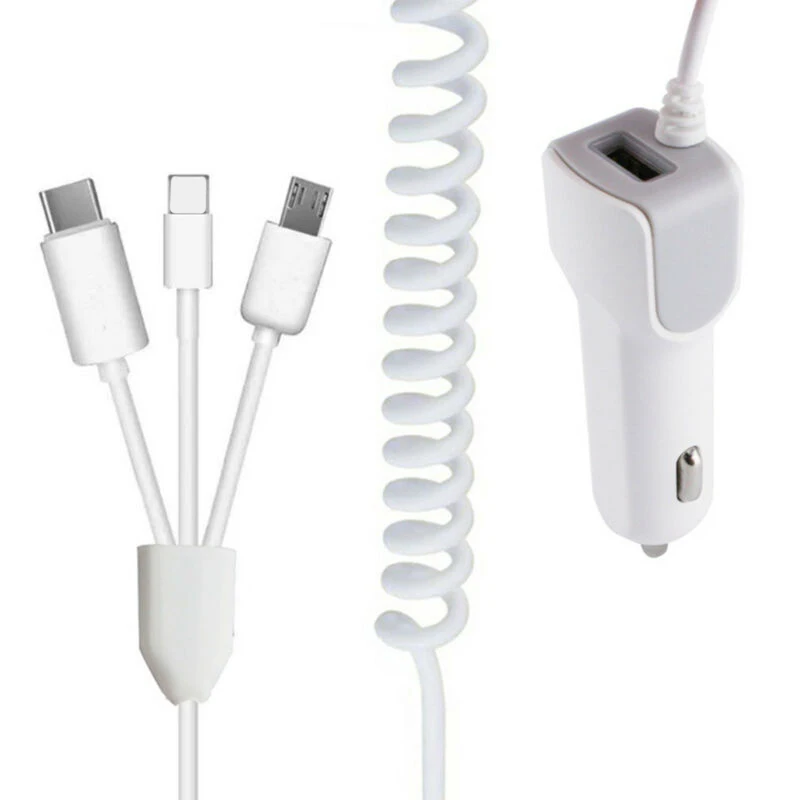 3 In 1 Micro USB Car Charger With One USB Port And Inbuilt Phone Charging Cable 5V/2.1A ABS Solid Portable
3 In 1 Micro USB Car Charger With One USB Port And Inbuilt Phone Charging Cable 5V/2.1A ABS Solid Portable